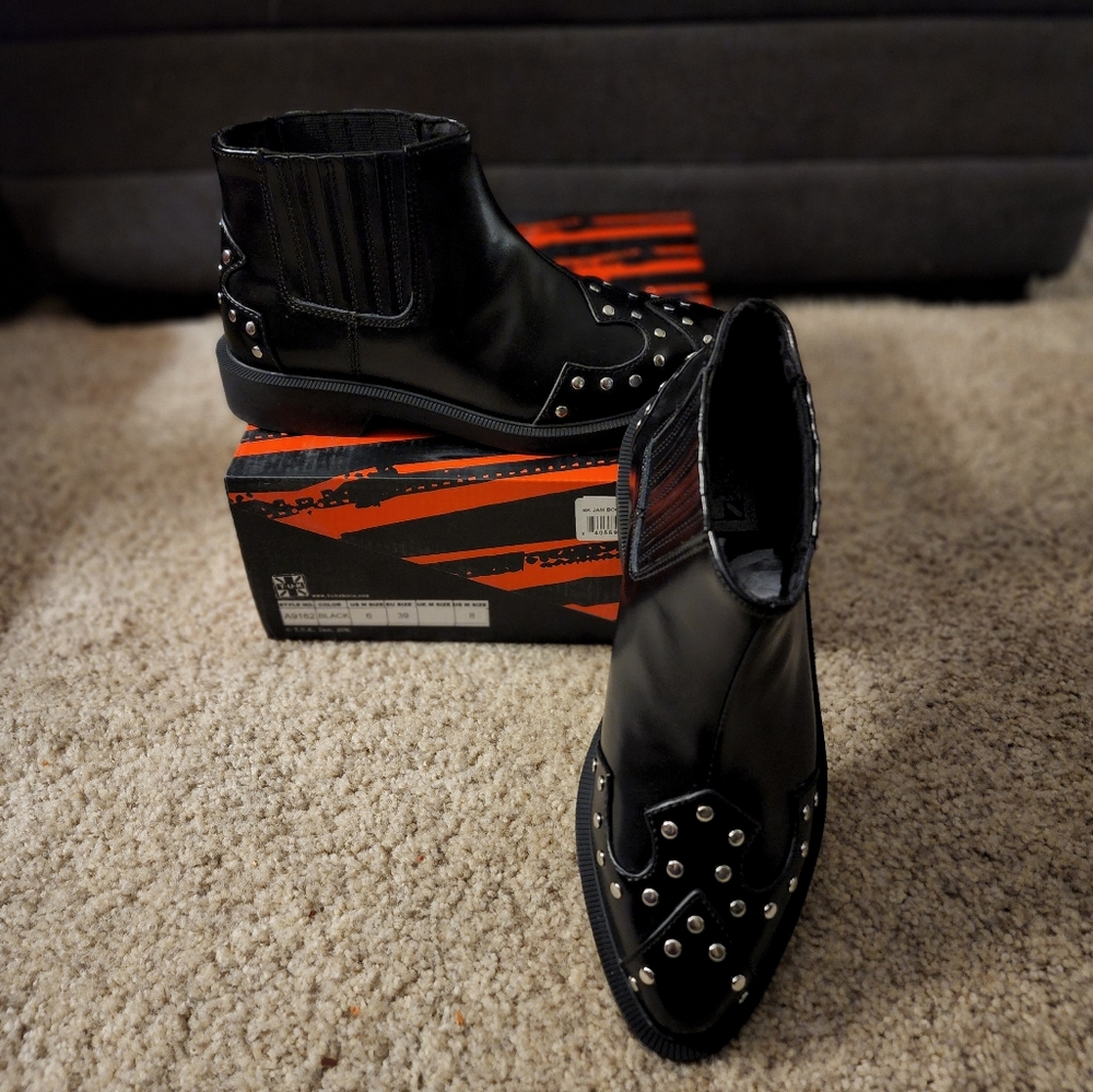 TUK studded vegan leather boots